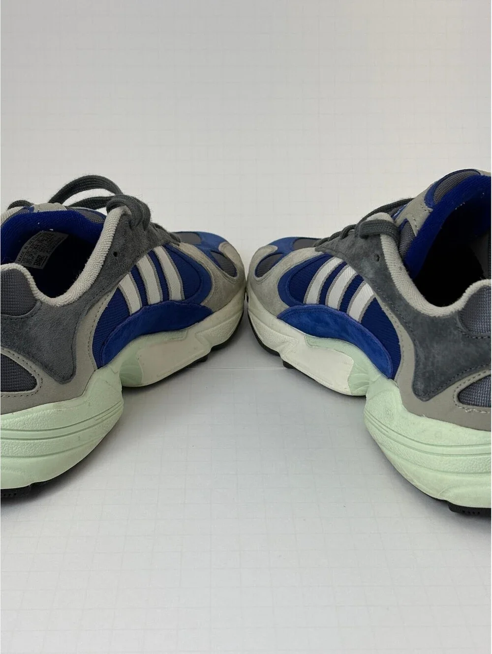 Adidas Yung-1 Blue Grey Suede Athletic Sneakers Size 10 US